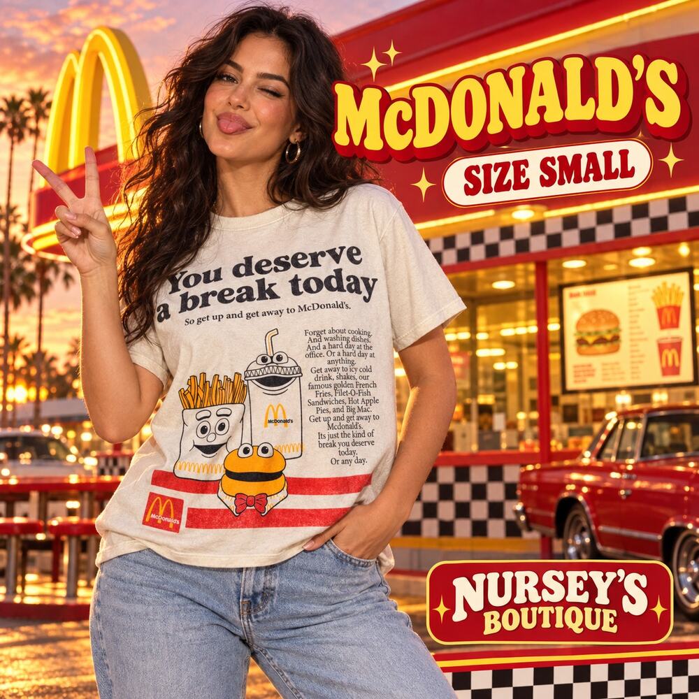 McDonald’s You Deserve a Break Today Retro Graphic Tee Small NWT